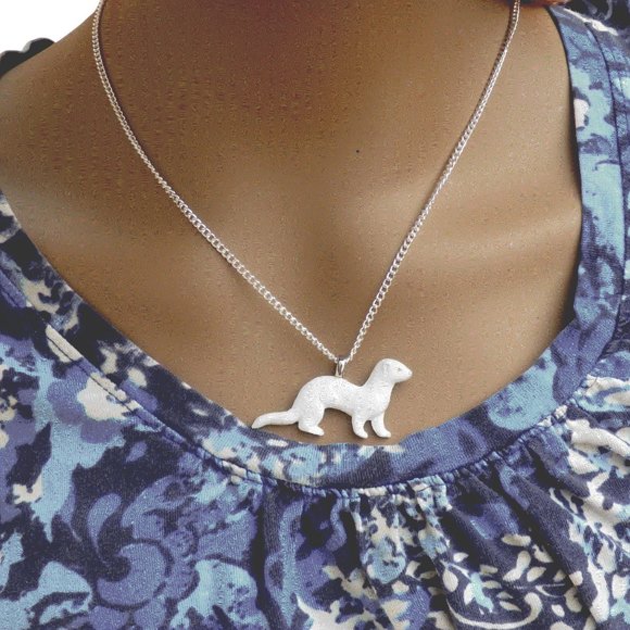 Artisan Albino ferret Necklace 736 - Picture 4 of 10